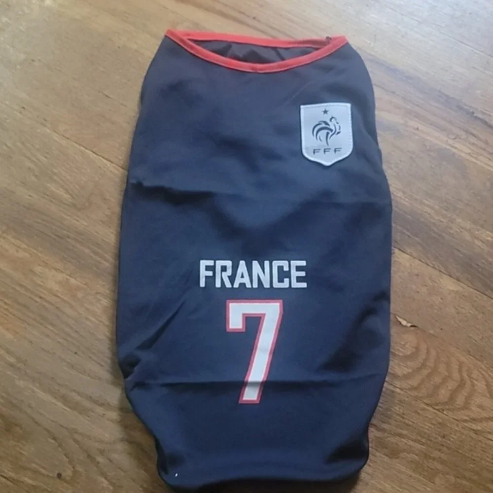 France Dog Soccer Jersey